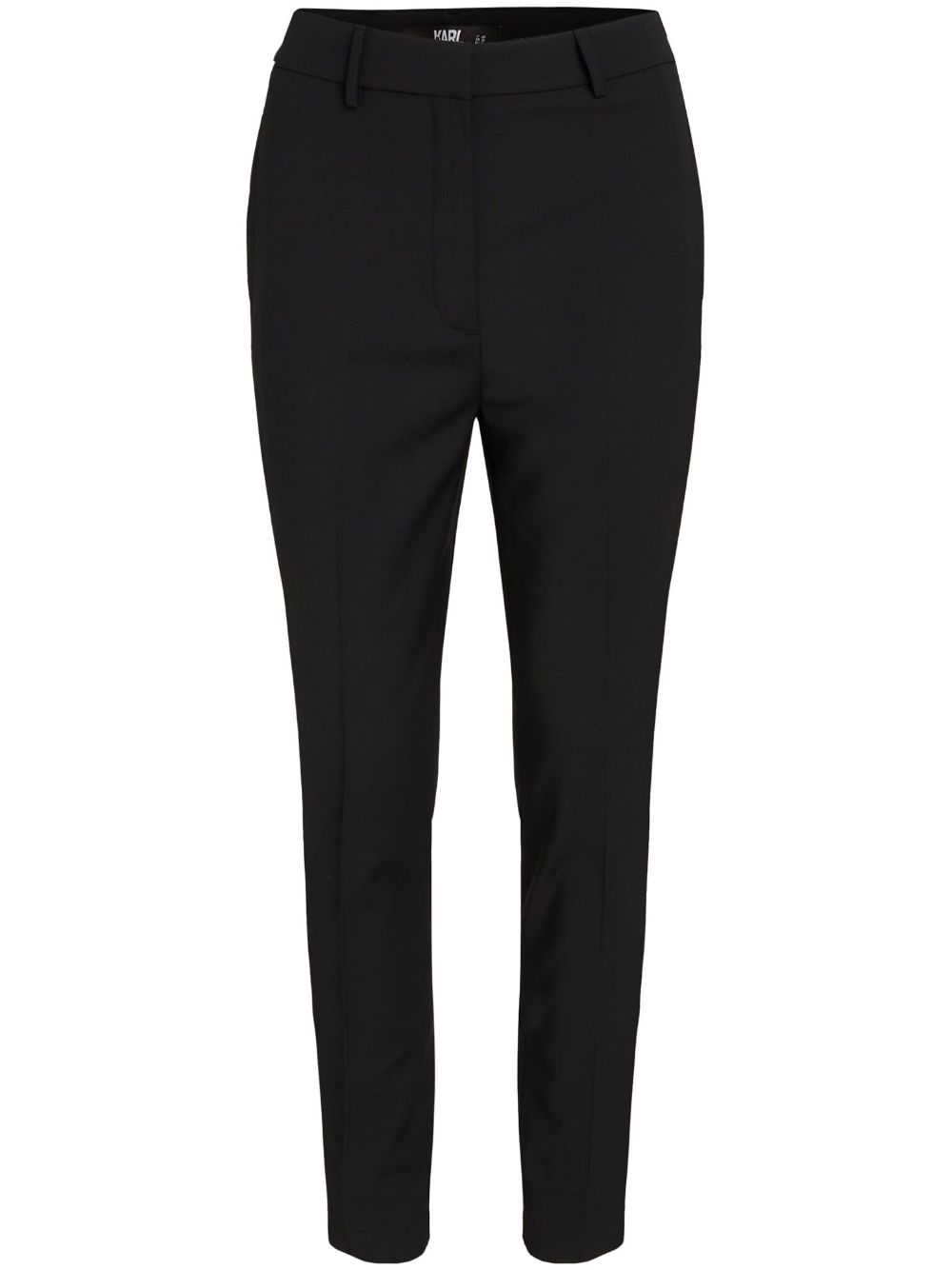Shop Karl Lagerfeld Tailored Slim-cut Trousers In Black