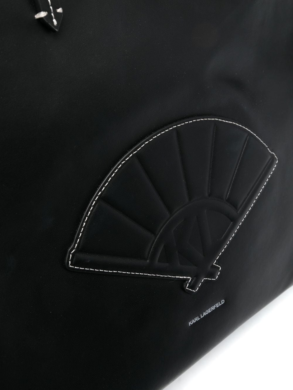Shop Karl Lagerfeld Large Fan Embossed Tote Bag In Black