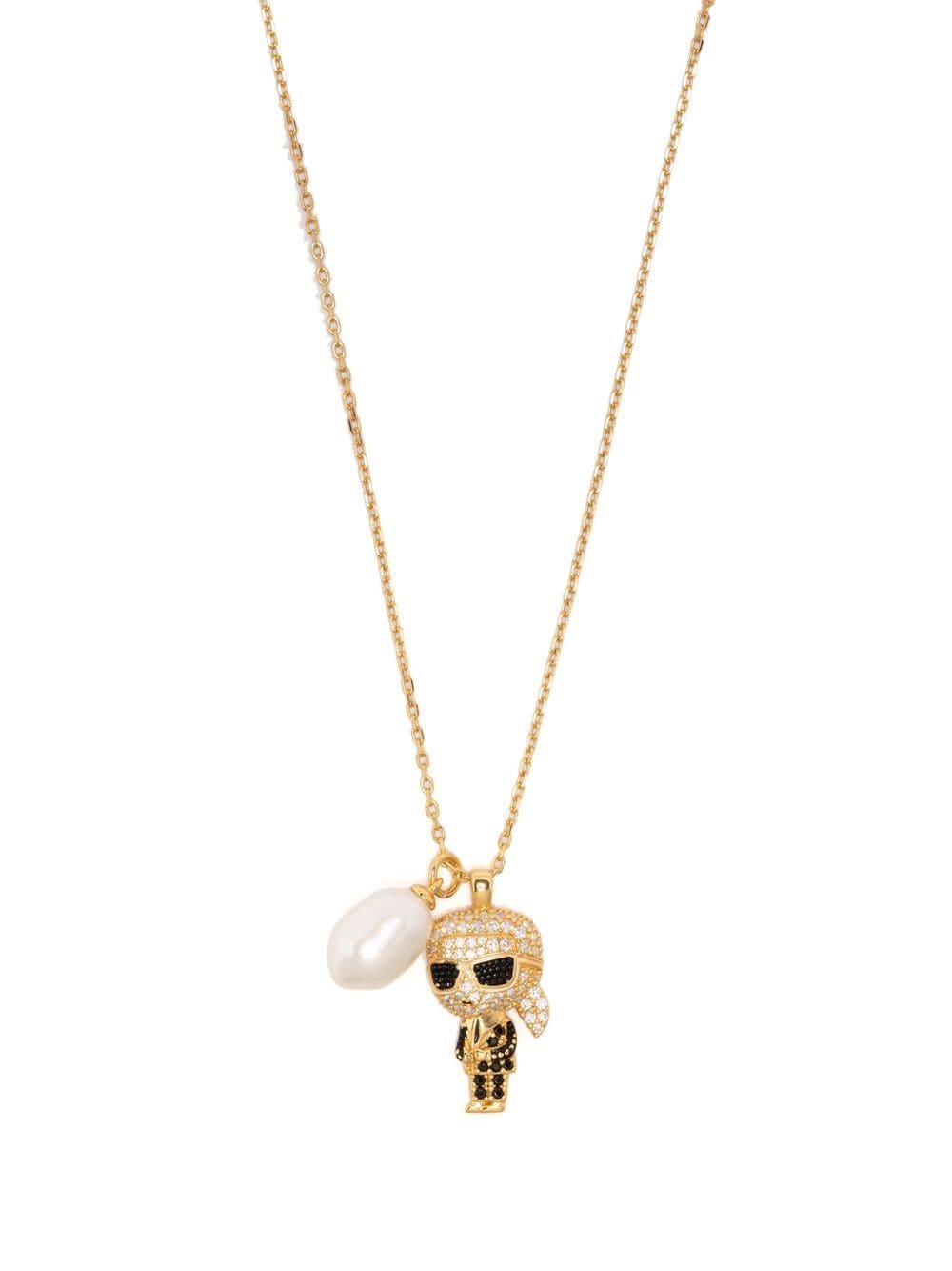 Karl Lagerfeld Ikonik Karl Pendant Necklace In Gold