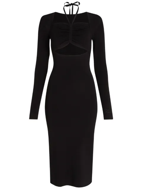 Karl Lagerfeld cut-out long sleeve knit dress