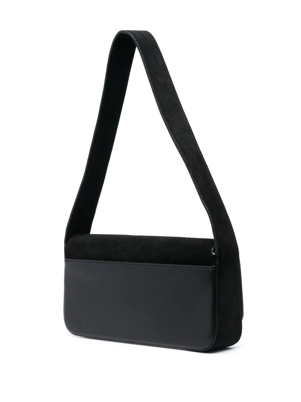 Karl Lagerfeld Essential K Suede Shoulder Bag In Black