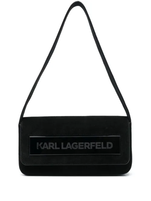 Sac porté épaule IKON K médium en daim - Karl Lagerfeld - Modalova