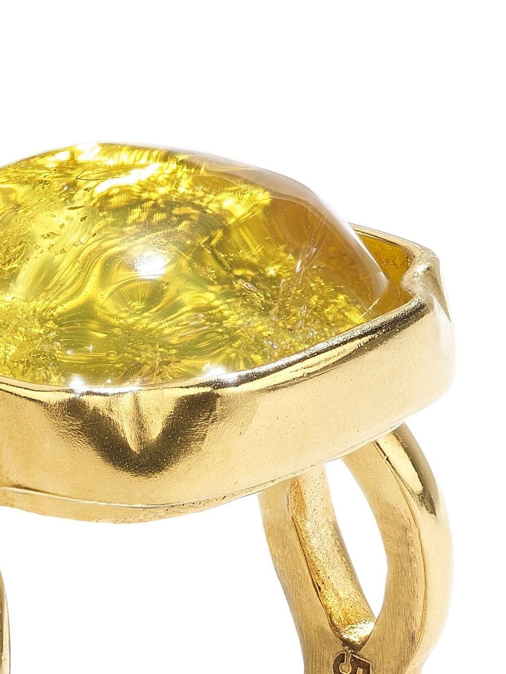 Shop Goossens Cabochons Squared Ring In Gold
