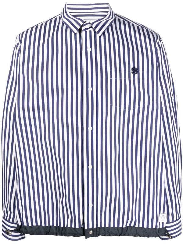 Sacai raised-logo Striped Shirt - Farfetch