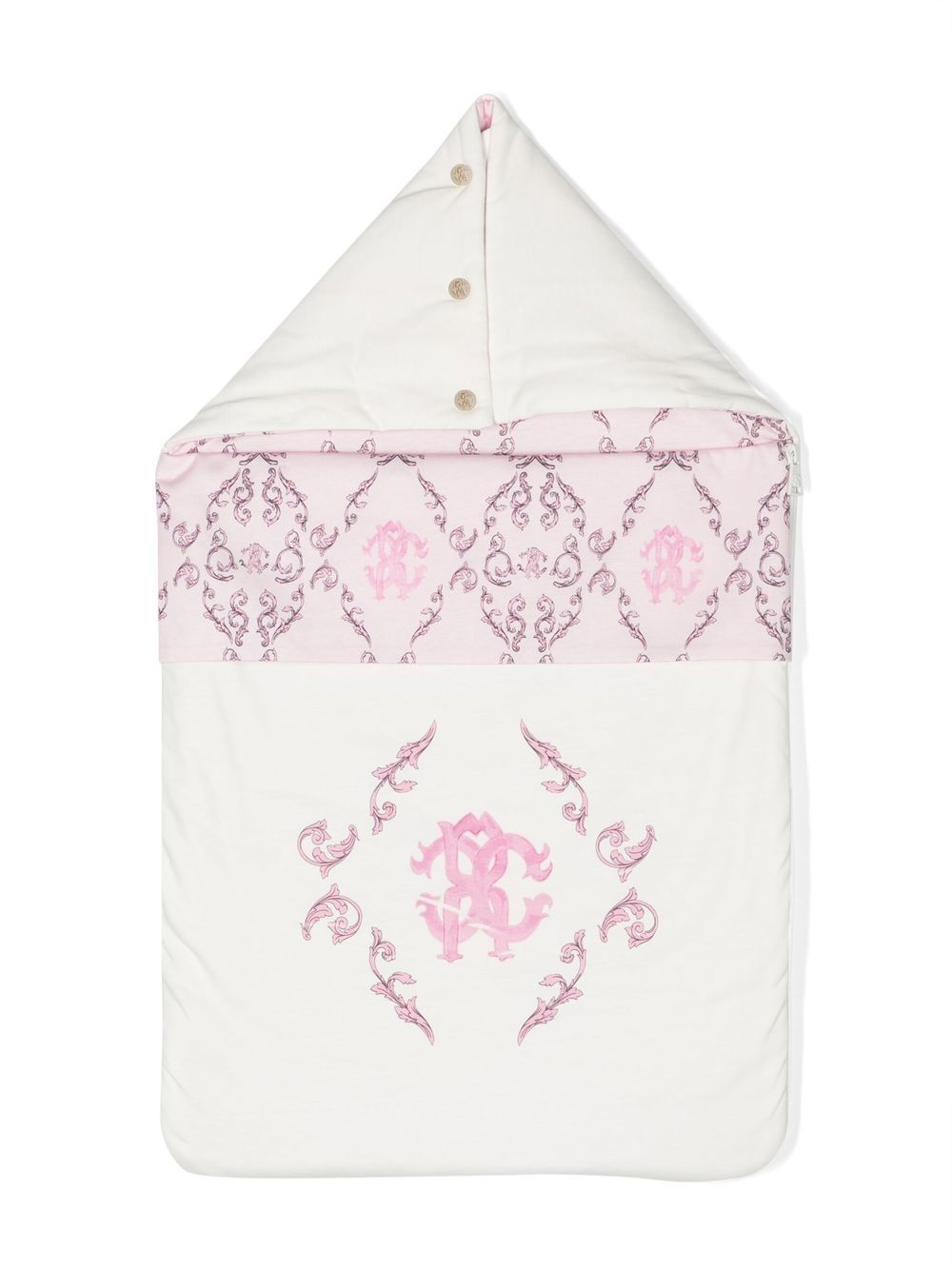 Roberto Cavalli Junior RC monogram print baby nest - White