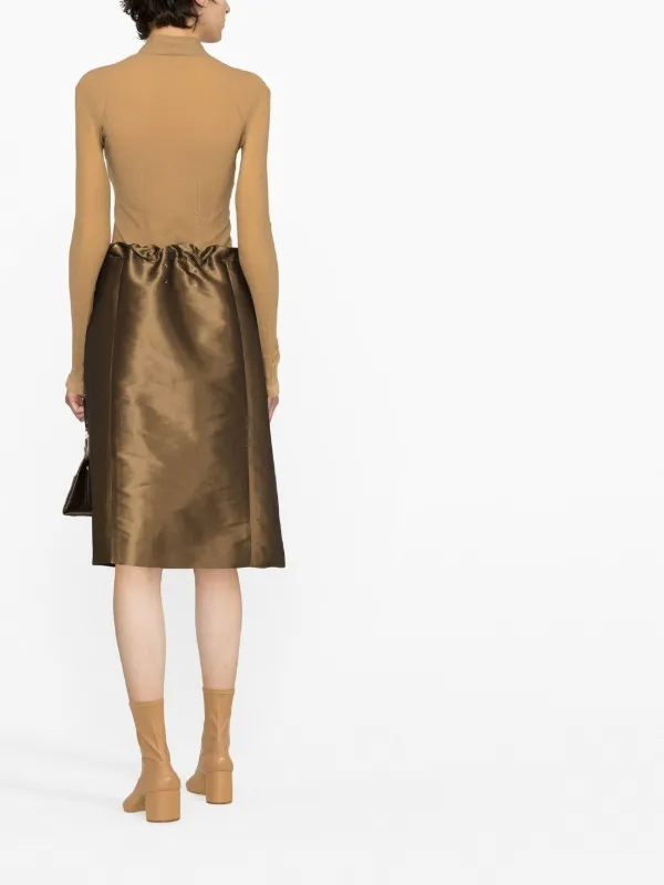 Maison Margiela moiré-effect Drawstring Skirt | Brown
