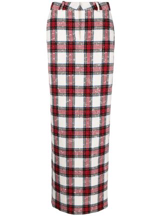 Off white hotsell plaid pencil skirt