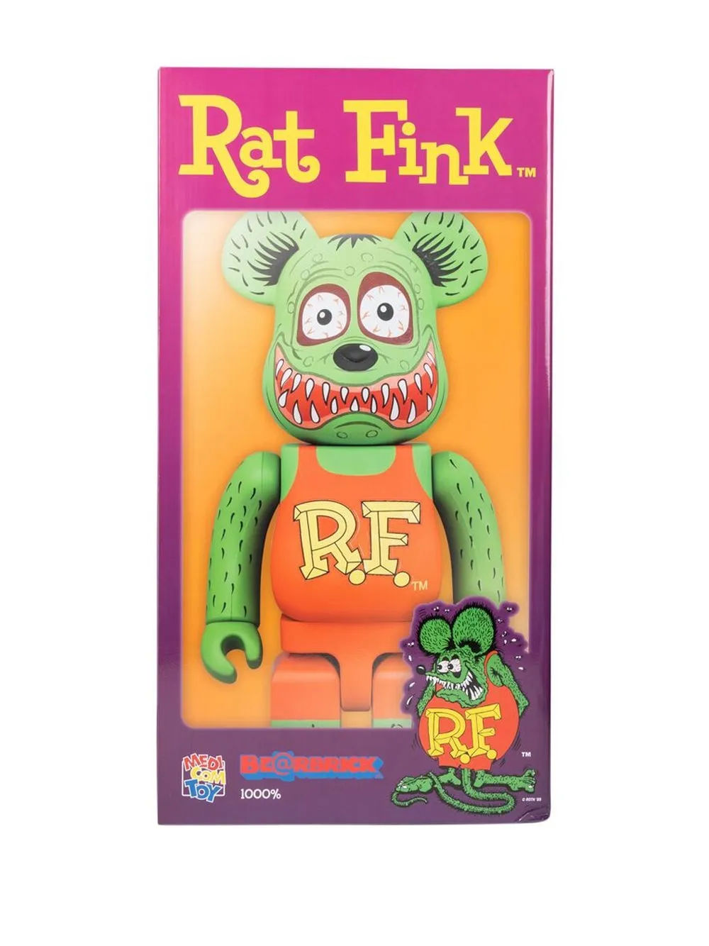 Shop Medicom Toy Rat Fink Be@rbrick 1000% Figure In Green