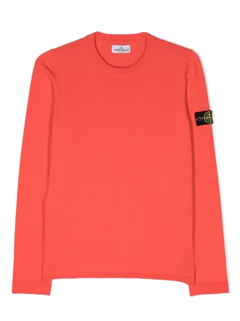 Stone Island Junior logo-patch cotton jumper  