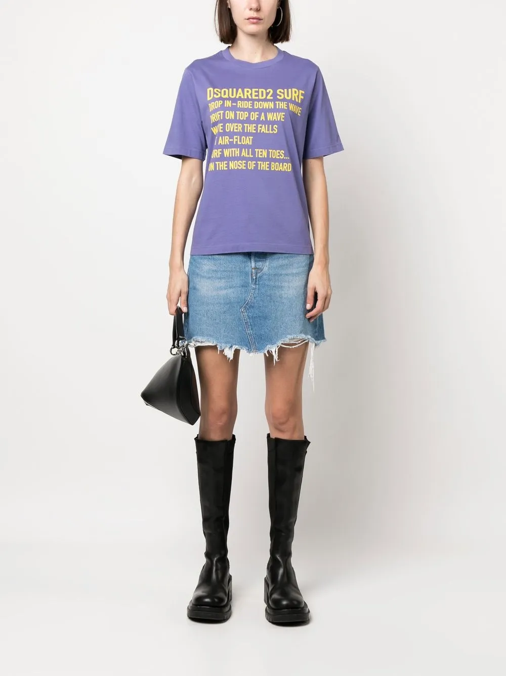 Dsquared2 T-shirt met logoprint - Paars