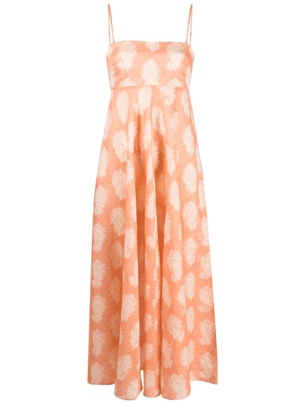 Zimmermann Devi Bandeau Midi Dress In Orange