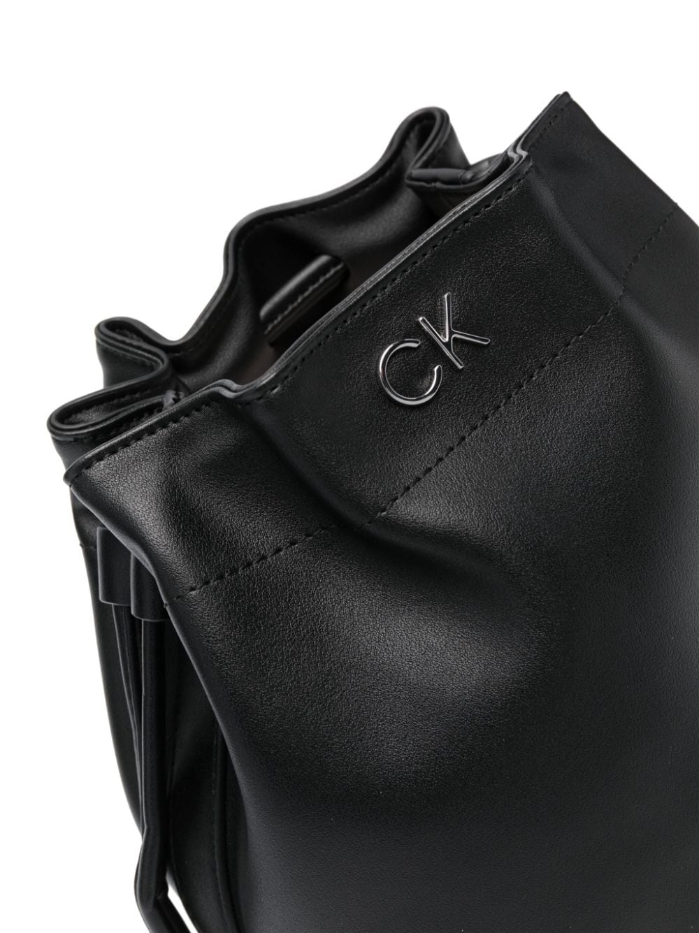Shop Calvin Klein Re-lock Drawstring Bag In Black