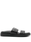 Calvin Klein embossed-logo leather slides - Black