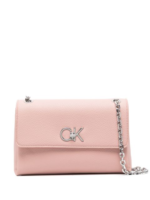 Calvin Klein logo-plaque faux-leather shoulder bag