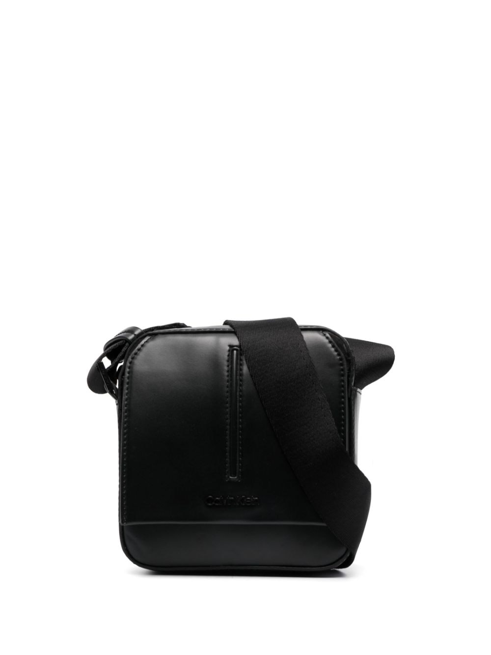 Calvin Klein Embossed-logo Messenger Bag In Black