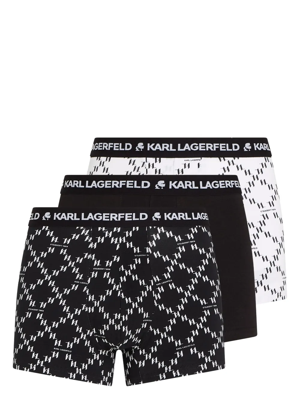 Image 1 of Karl Lagerfeld 로고 모노그램 복서 브리프 3팩 세트