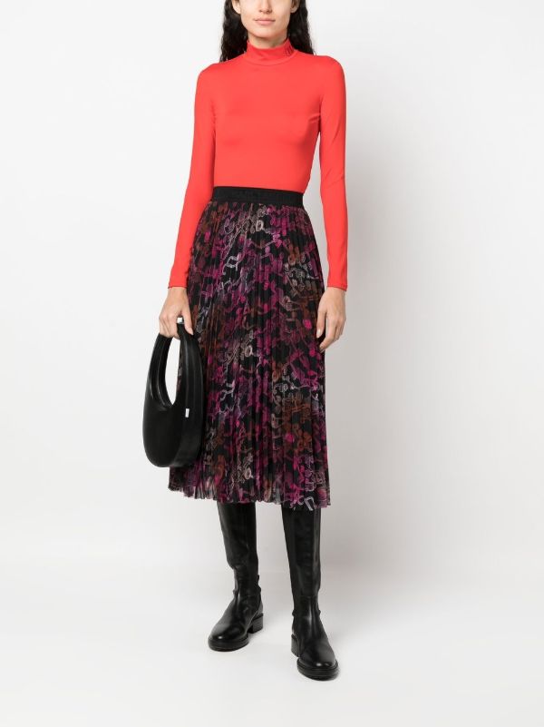 Leopard pleated clearance midi skirt warehouse