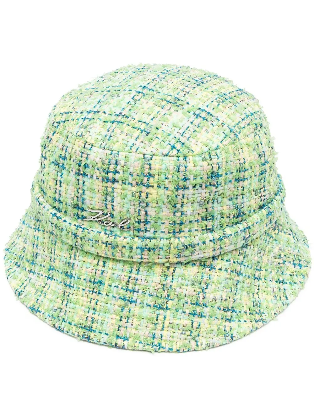 Karl Lagerfeld K/signature Bouclé Bucket Hat In Green