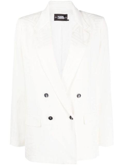 Karl Lagerfeld Blazer doppiopetto con logo jacquard