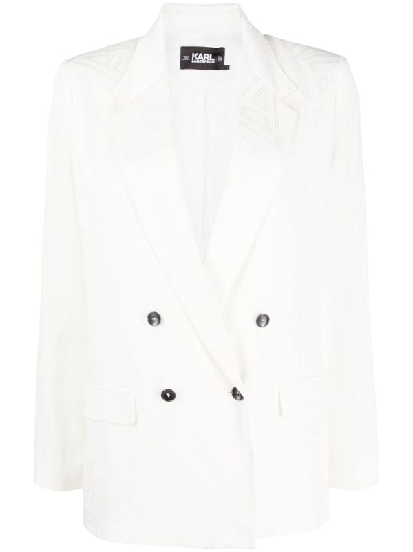 Balmain monogram-jacquard double-breasted Blazer - Farfetch