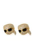 Karl Lagerfeld Ikon Karl pave earrings - Gold