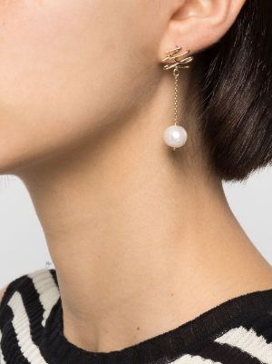 KARL LAGERFELD K/MONOGRAM DIP HOOP EARRINGS, Silver Women's Earrings