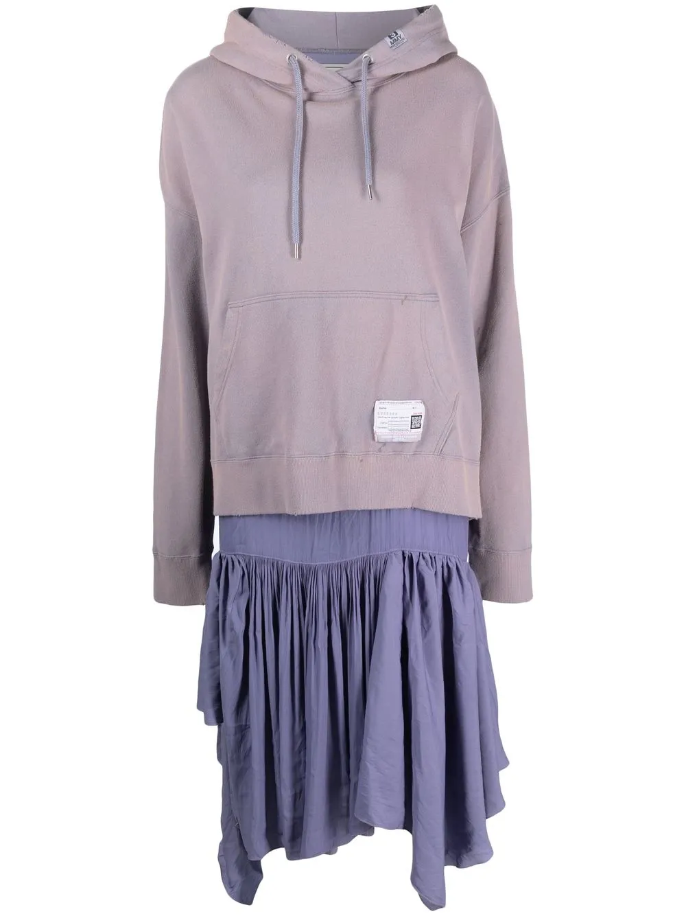 

Maison Mihara Yasuhiro Combined asymmetric hooded dress - Purple