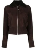 Roberto Cavalli suede bomber jacket - Brown