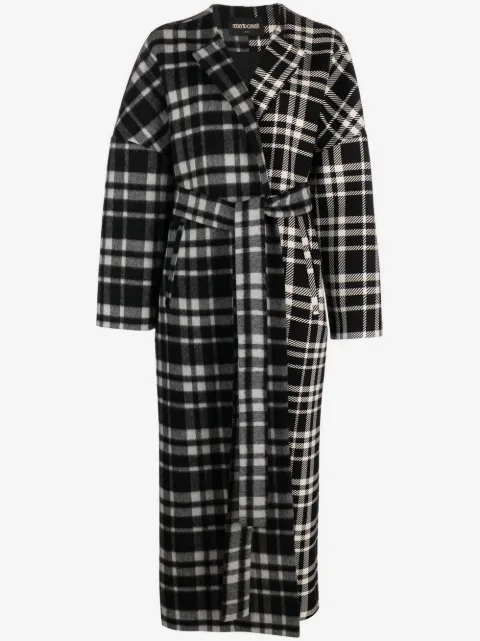 Roberto Cavalli checked belted coat