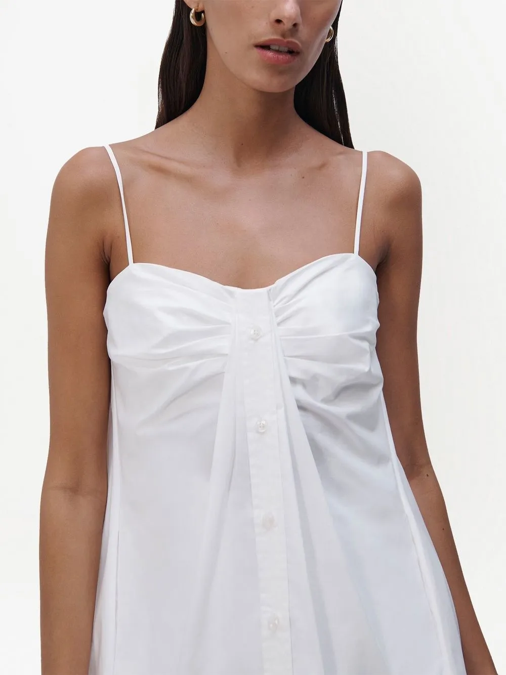 Simkhai Kendall Twist Front Cotton Blend Minidress In White