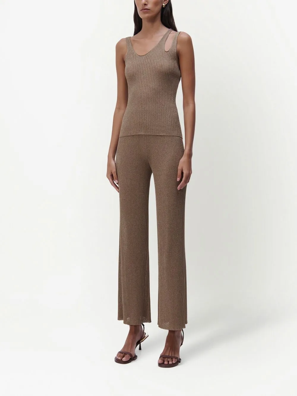 Simkhai Saga Ribbed-knit Tank Top In Marigold