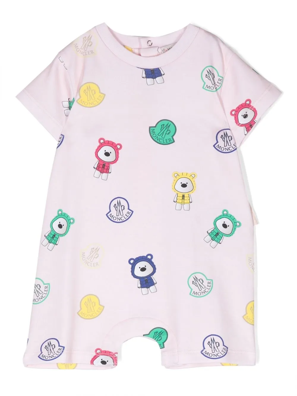 moncler enfant pyjama à logo imprimé - rose