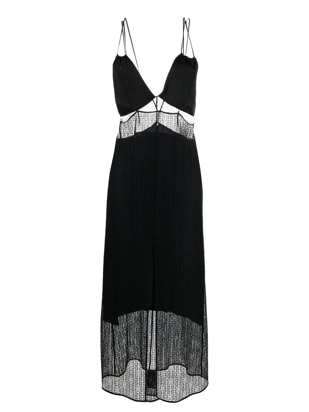 Givenchy 4g-motif Semi-sheer Maxi Dress In Black