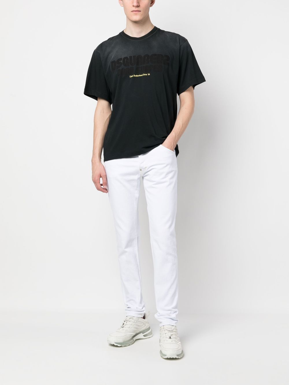 Dsquared2 T-shirt met logo - Zwart