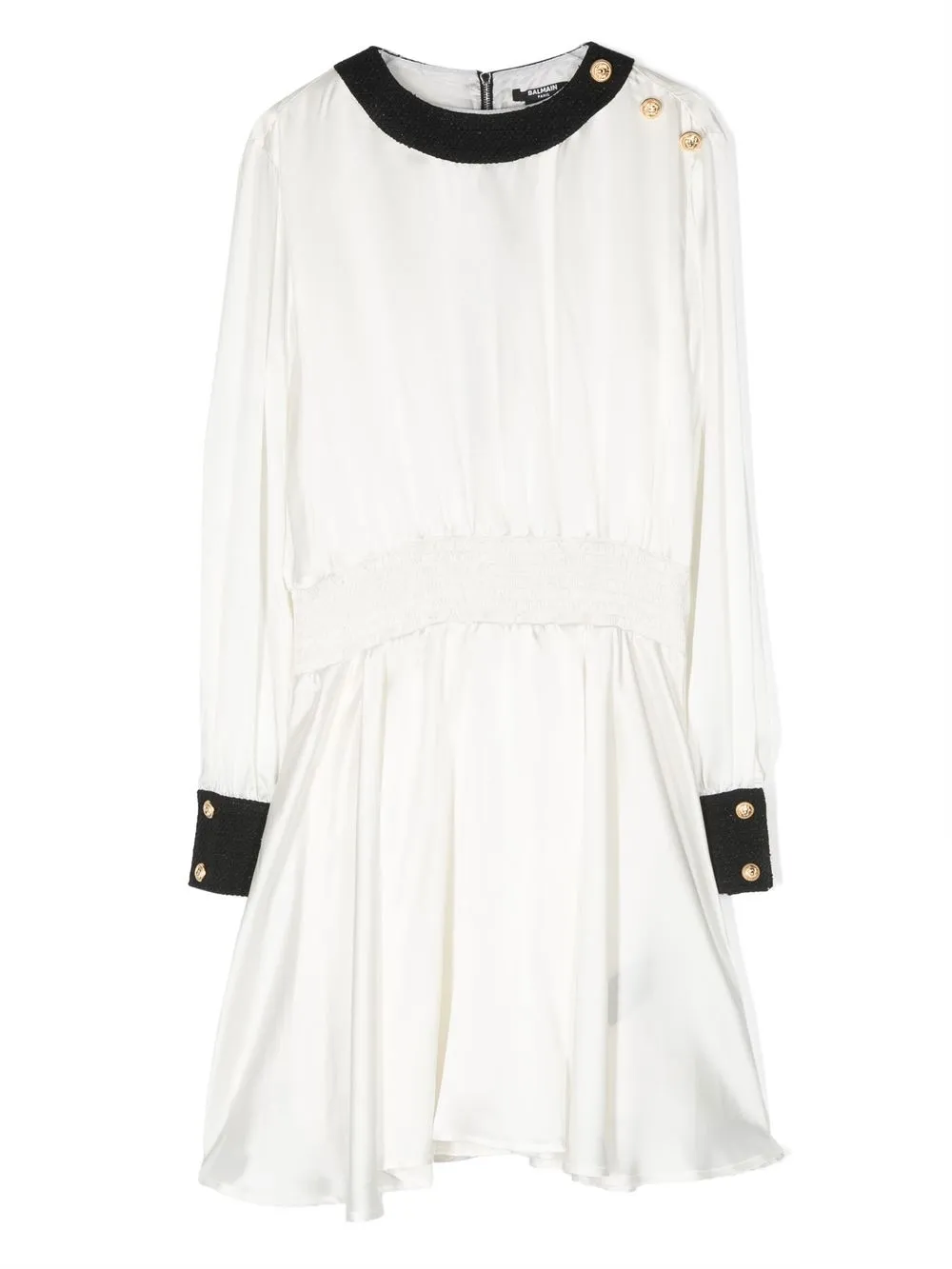 

Balmain Kids button-detail silk dress - White