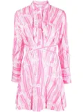 Patou printed tie-waisted shirt dress - Pink