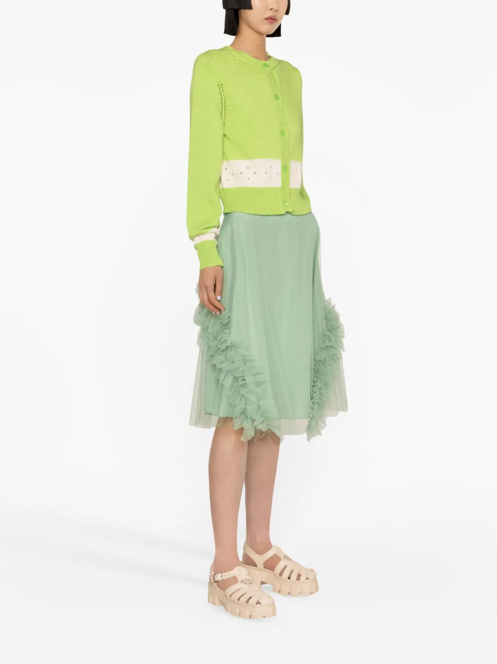 【Molly Goddard】GREEN gingham tulle skirt Green Gingham: The One Print That Will Define Summer 2019