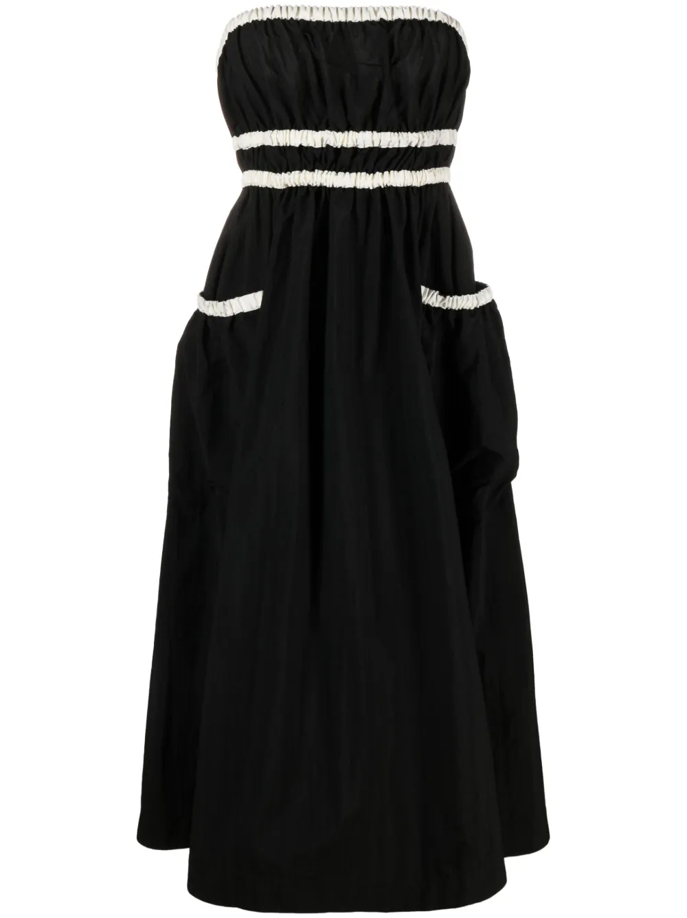 molly goddard black dress Molly Goddard - Susanne shirred taffeta mini dress