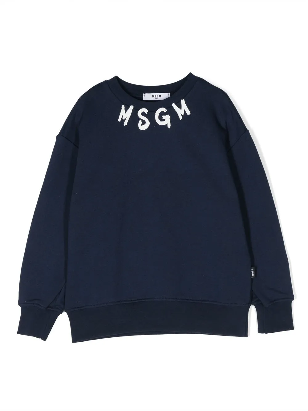 MSGM Kids logo-print cotton sweatshirt - Blue