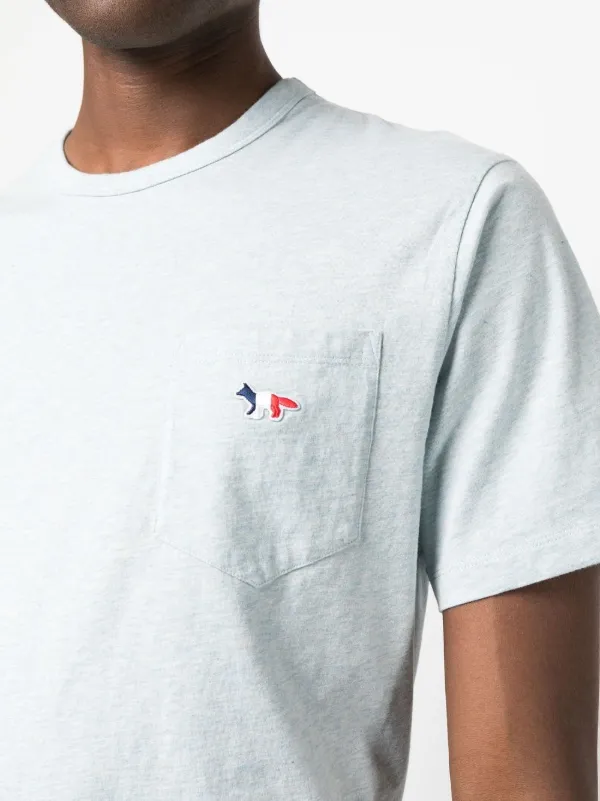 Maison Kitsuné Tricolor Fox Head patch-pocket T-shirt - Farfetch