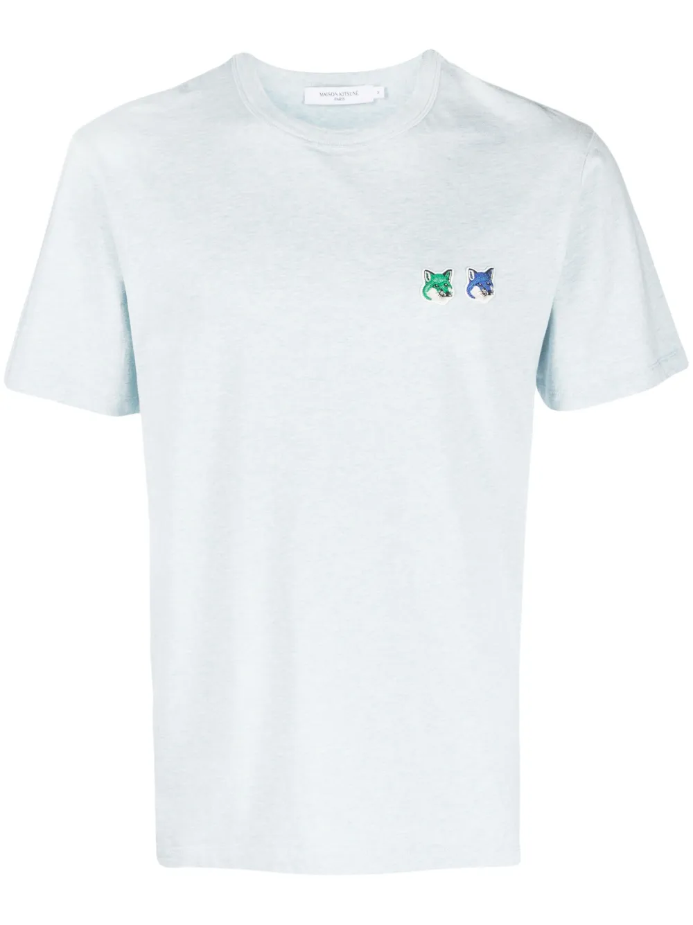 Maison Kitsuné fox-patch cotton T-shirt | Blue | Image 1