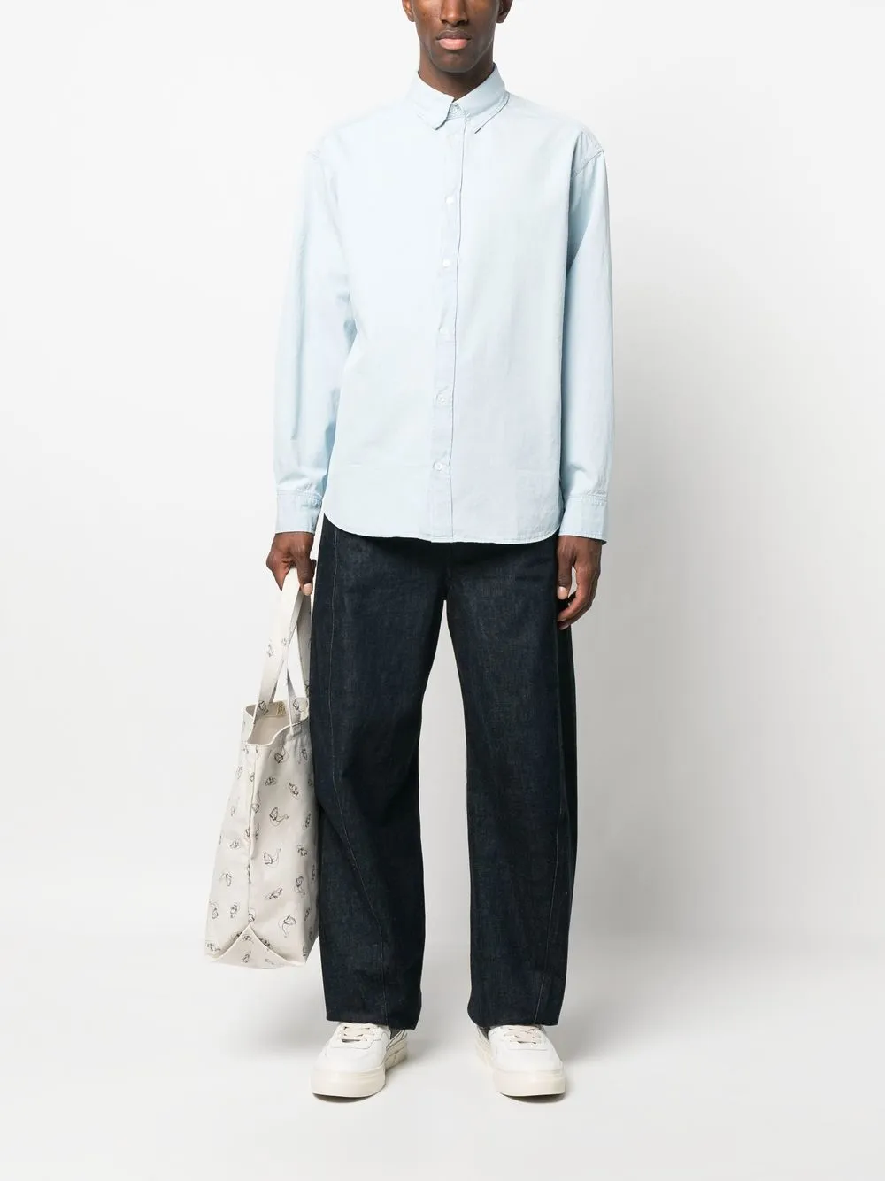 Maison Kitsuné Overhemd met print - Blauw
