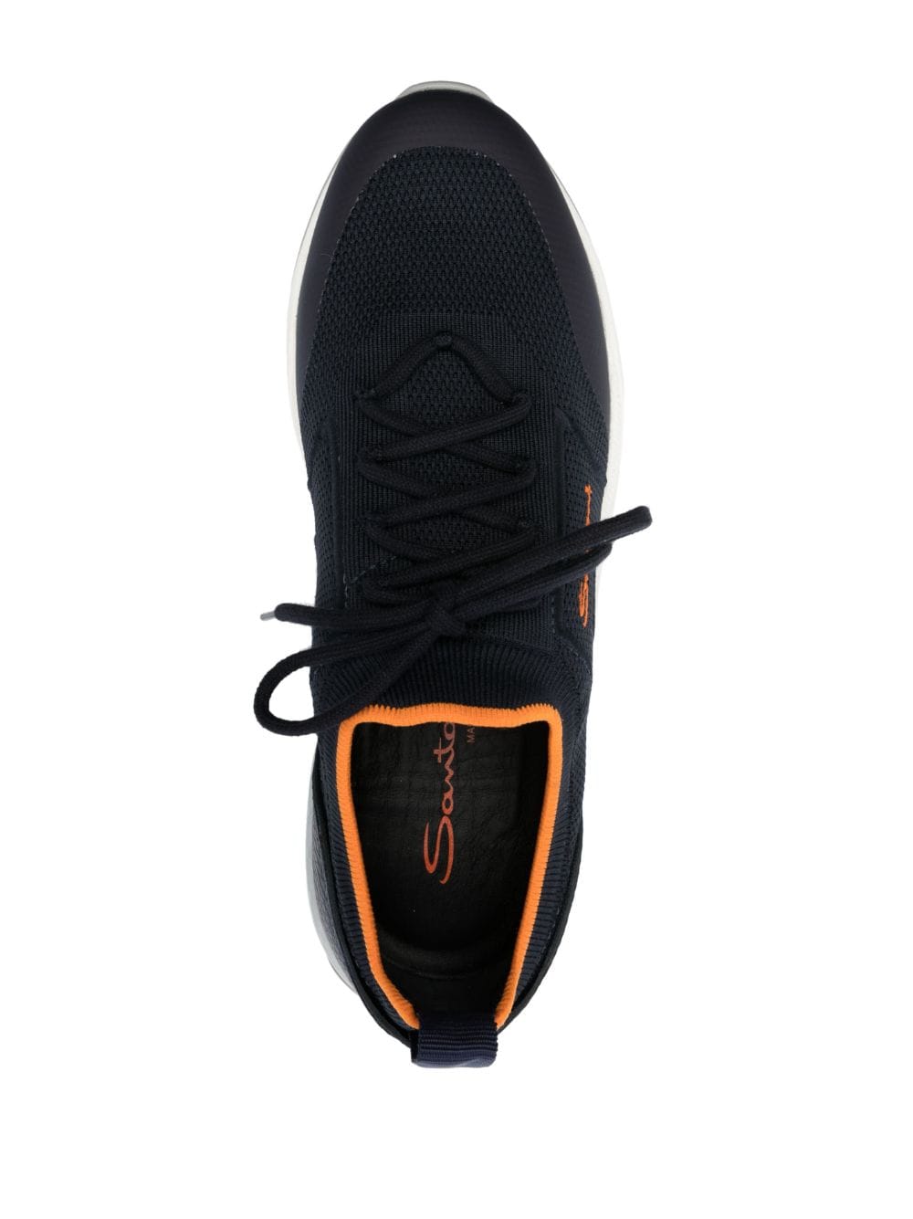 Shop Santoni Contrasting-trim Low-top Sneakers In Blau