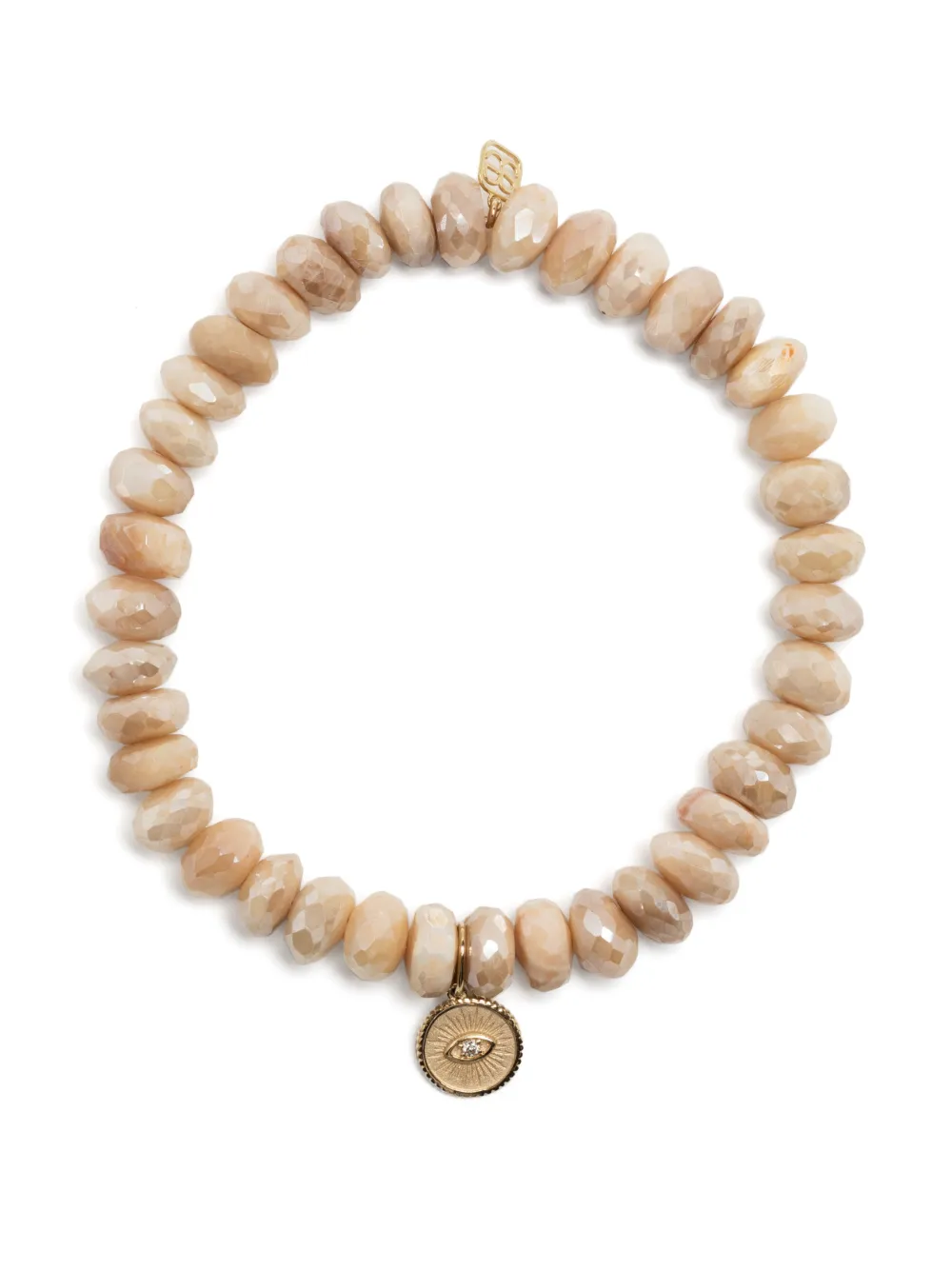 Shop Sydney Evan 14kt Yellow Gold Evil Eye Beaded Bracelet In Neutrals