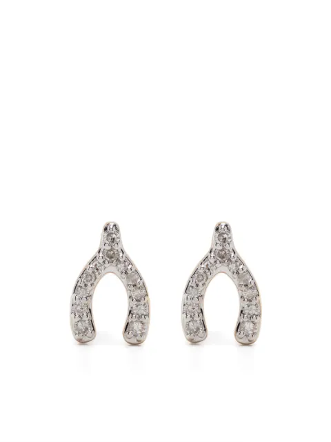 Adina Reyter 14kt yellow gold Wishbone diamond earrings