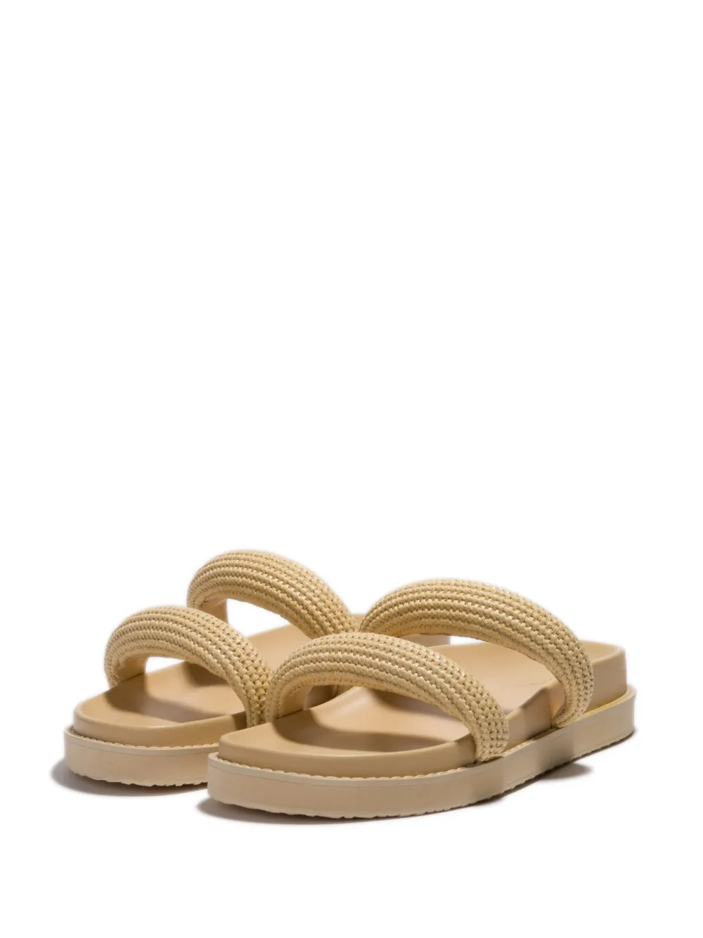 Simkhai Lupita Raffia Flat Sandals In Neutrals