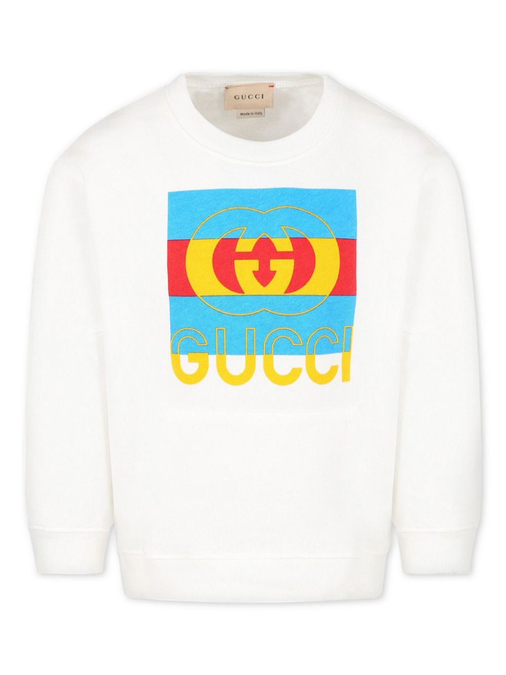 Gucci Kids Interlocking G-print cotton sweatshirt - White