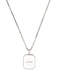 Alexander McQueen logo-pendant box chain necklace - Silver