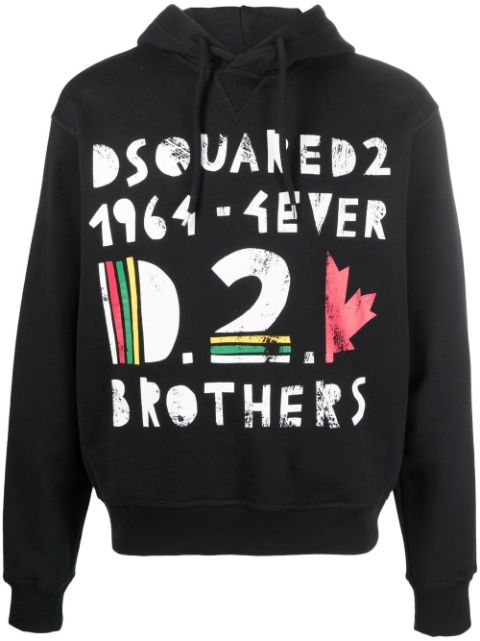 DSQUARED2 graphic-print cotton hoodie Men