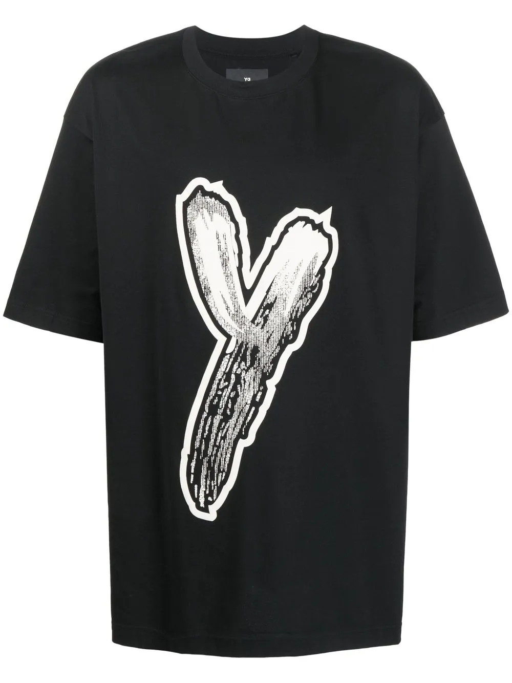 

Y-3 logo-print oversized cotton T-shirt - Black